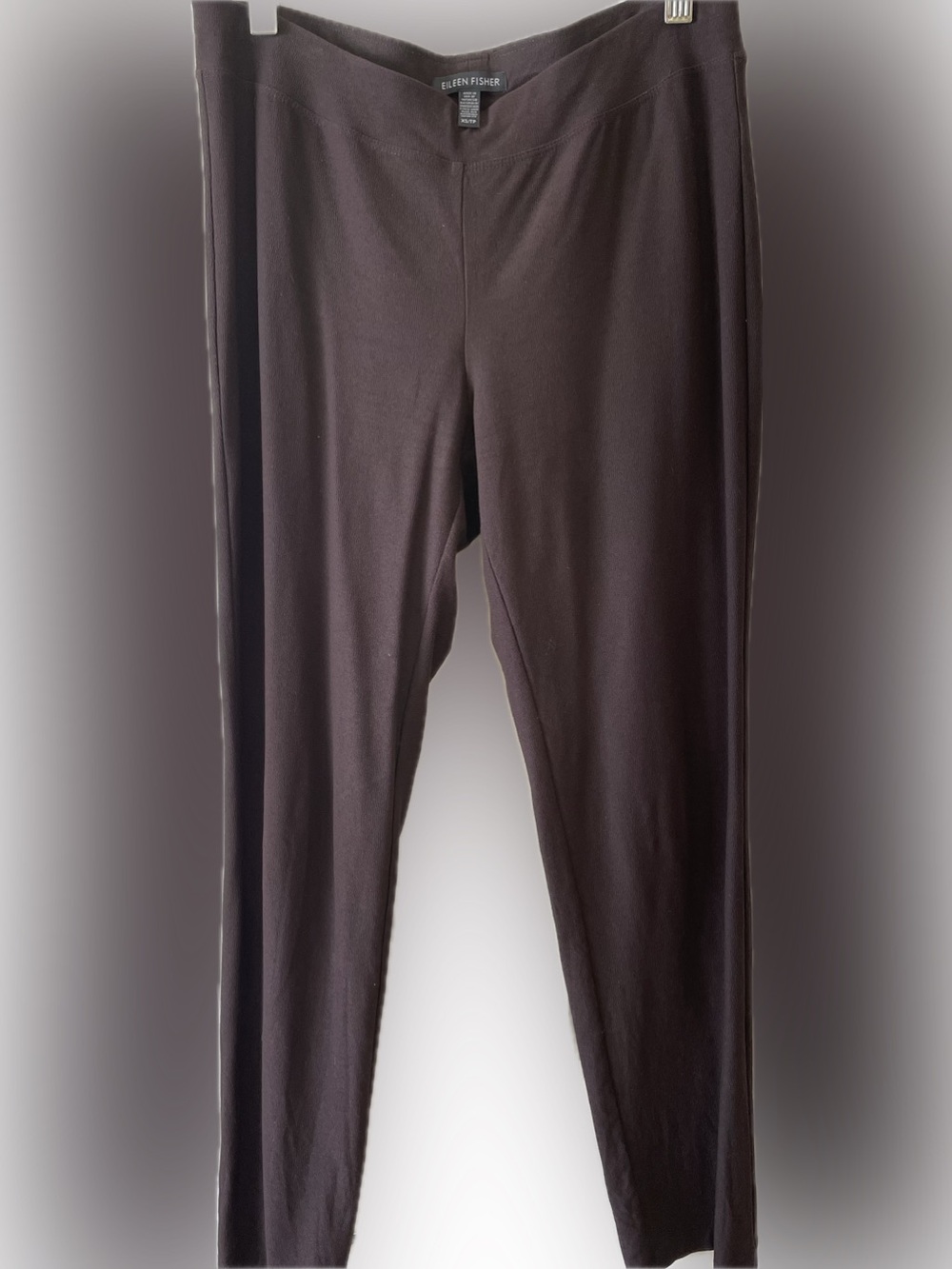 Eileen Fisher Straight Leg Pants Washable Crepe in Dark Brown XS 4-Way Stretch